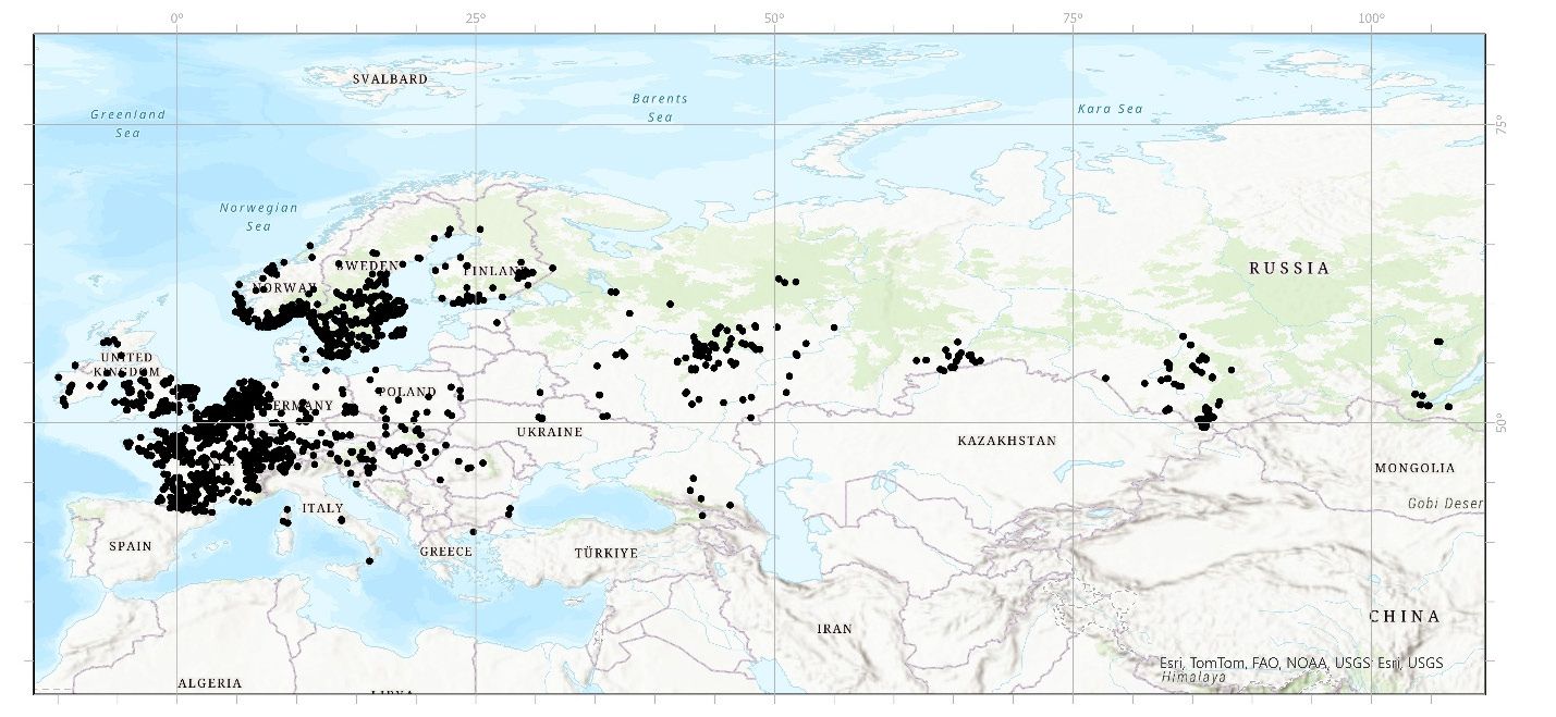 Updated distribution map of L. platythorax